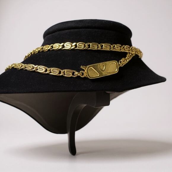 Valentino Vintage Gold Turquoise Pendant Necklace 36” - Picture 3 of 5